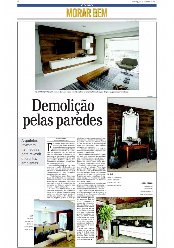 Thoni Litsz O Globo Morar Bem 20 de novembro de 2011 717x1024 Demolição pelas paredes