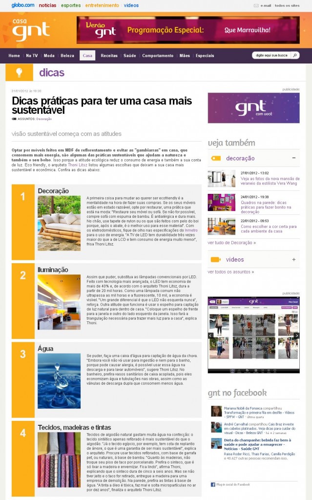 Dicas para ter uma casa mais sustentável! Thoni Litsz GNT 01.02.12 639x1024 Dicas para ter uma casa mais sustentável!