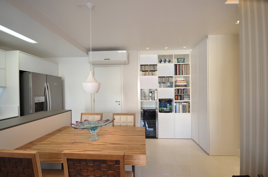 Estar gourmet do apartamento pequeno Sala Estar JAntar Arquiteto Thoni Litsz Cidade Jardim 04 Estar gourmet do apartamento pequeno