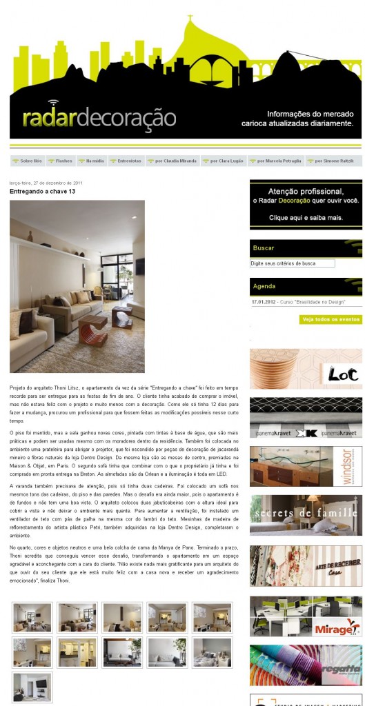 Thoni Litsz - Radar Decoração - 27.12.11