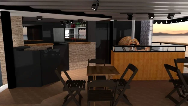 Notre Dame Pizza e Café projeto do Arquiteto Thoni Litsz