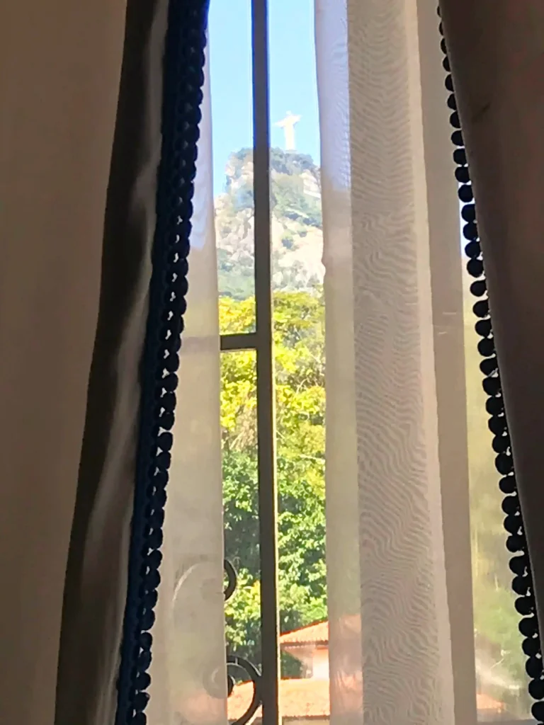 Linda Vista para o Cristo Redentor do quarto onde Evita Perón ficou hospedada no Solar de Laranjeiras