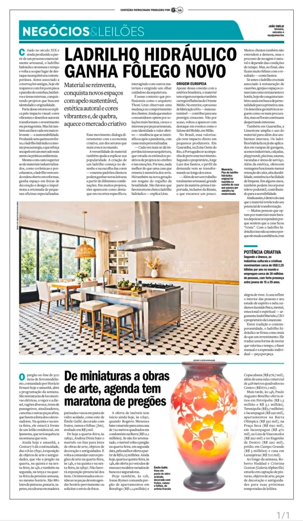 Jornal O Globo, Caderno Economia, Projeto Arquiteto Thoni Litsz